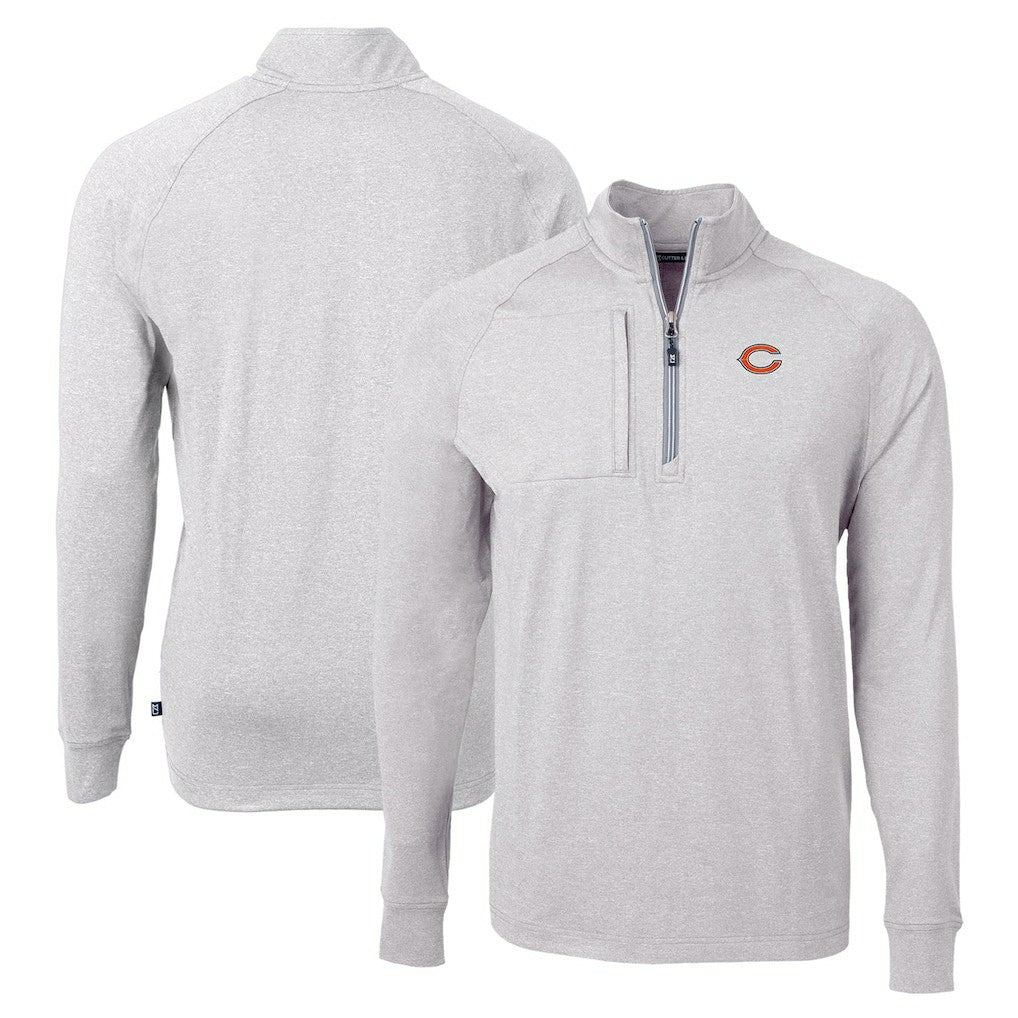 NFL Chicago Bears Cutter & Buck Adapt Eco Knit Quarter-Zip Pullover Top