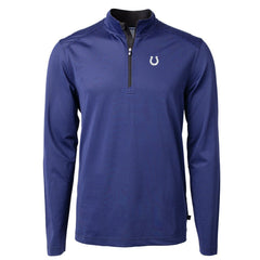 NFL Indianapolis Colts Cutter & Buck Virtue Eco Pique Micro Stripe Recycled Quarter-Zip Pullover Top