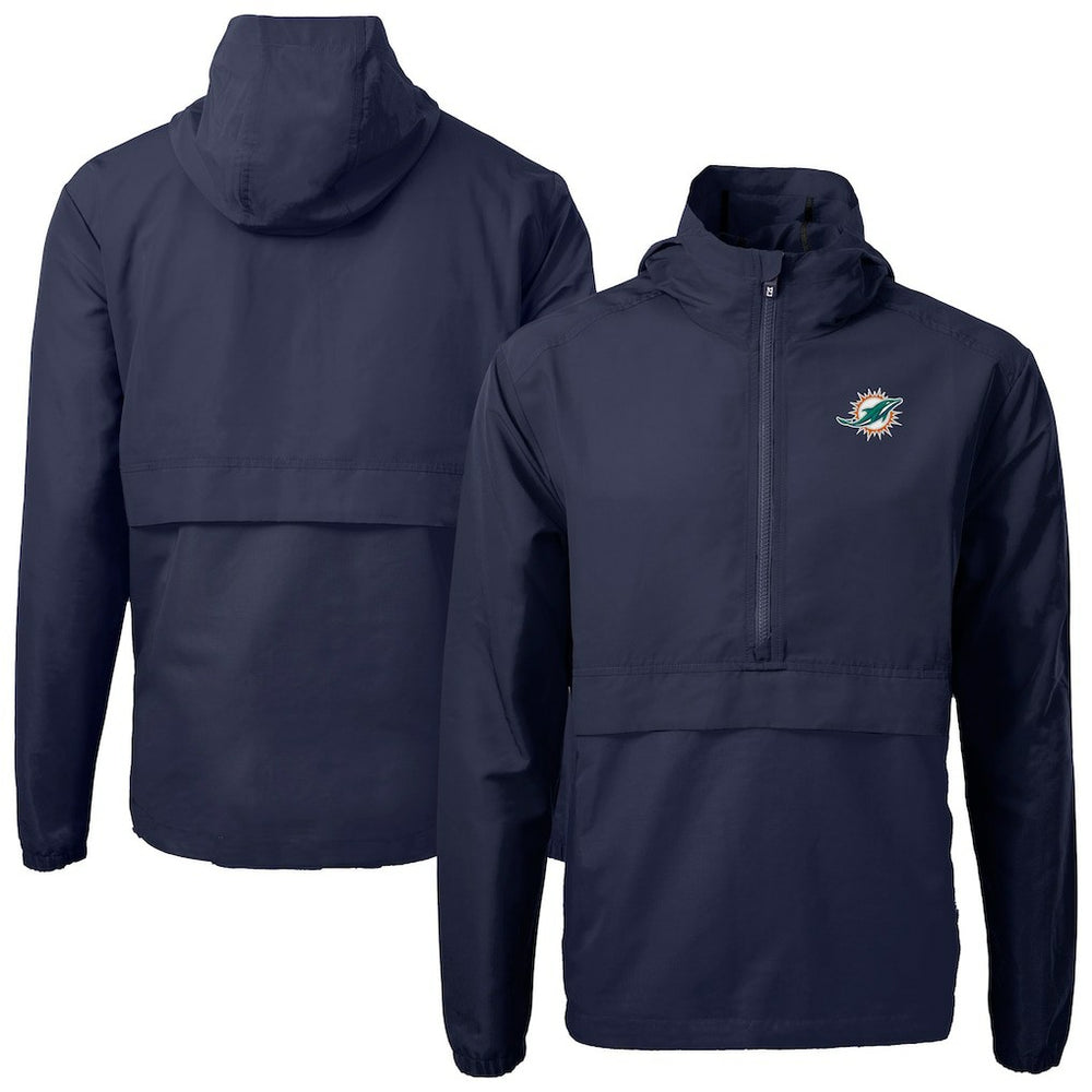 NFL Miami Dolphins Cutter & Buck Charter Eco Recycled Anorak Half-Zip Jacket
