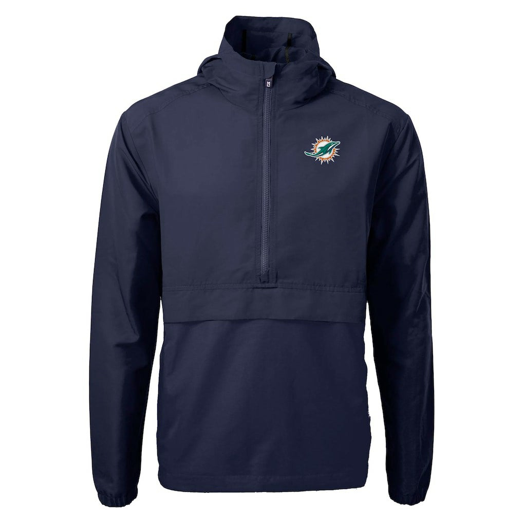 NFL Miami Dolphins Cutter & Buck Charter Eco Recycled Anorak Half-Zip Jacket