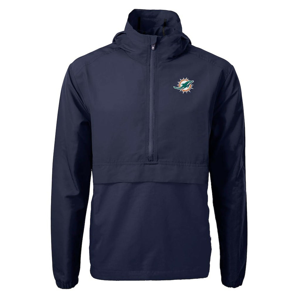 NFL Miami Dolphins Cutter & Buck Charter Eco Recycled Anorak Half-Zip Jacket