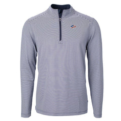 NFL Kansas City Chiefs Cutter & Buck Virtue Eco Pique Micro Stripe Recycled Quarter-Zip Pullover Top