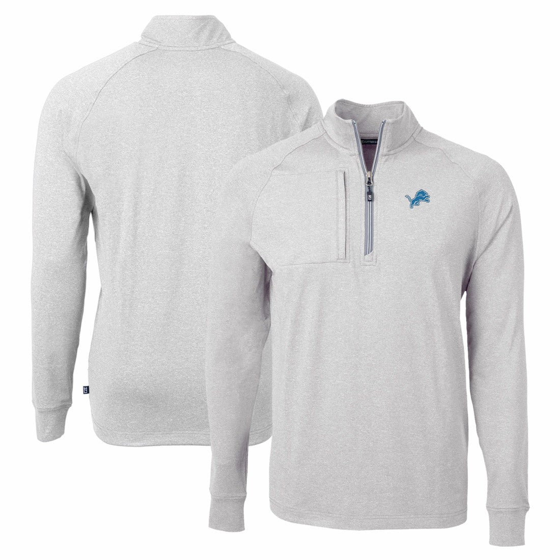 NFL Detroit Lions Cutter & Buck Adapt Eco Knit Quarter-Zip Pullover Top