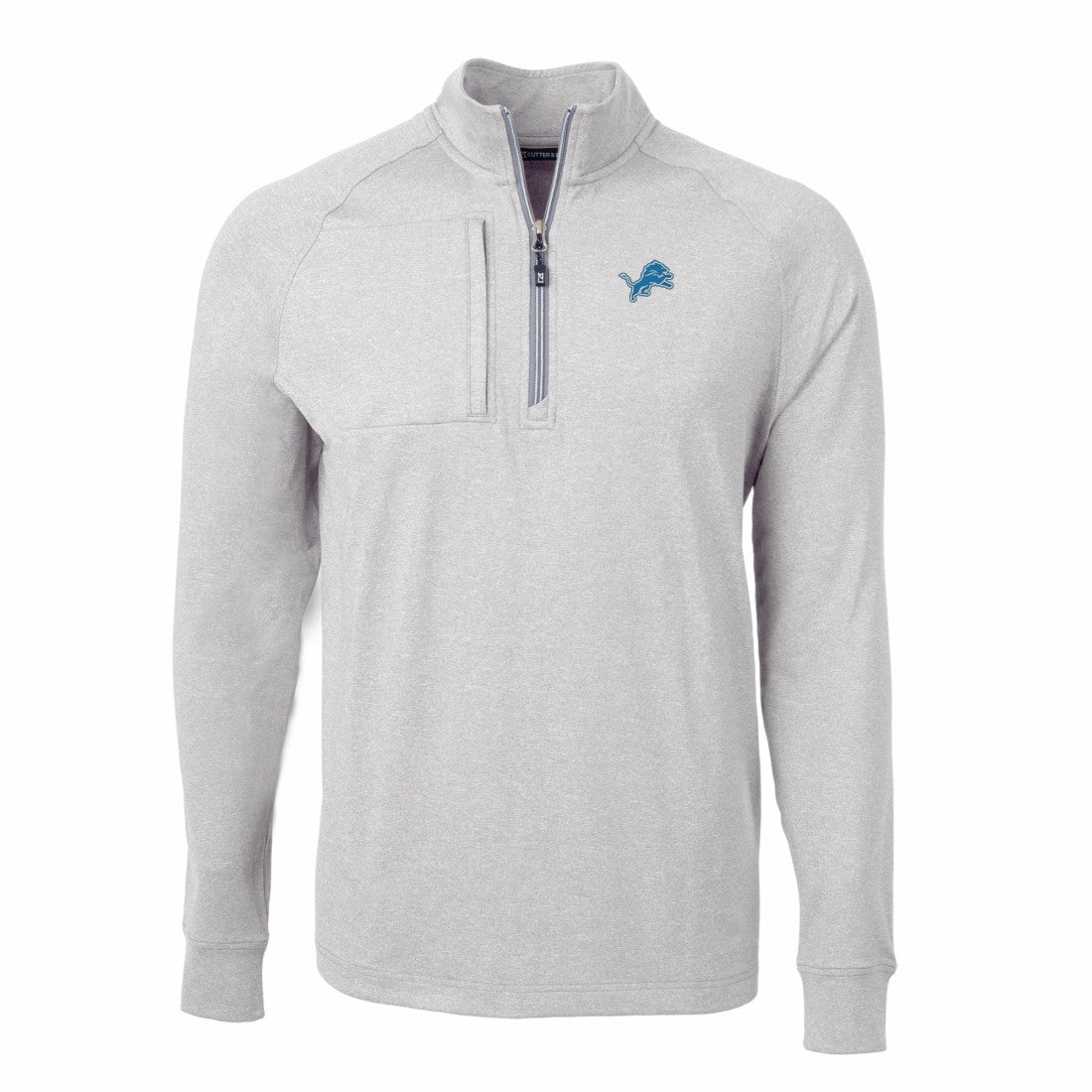 NFL Detroit Lions Cutter & Buck Adapt Eco Knit Quarter-Zip Pullover Top