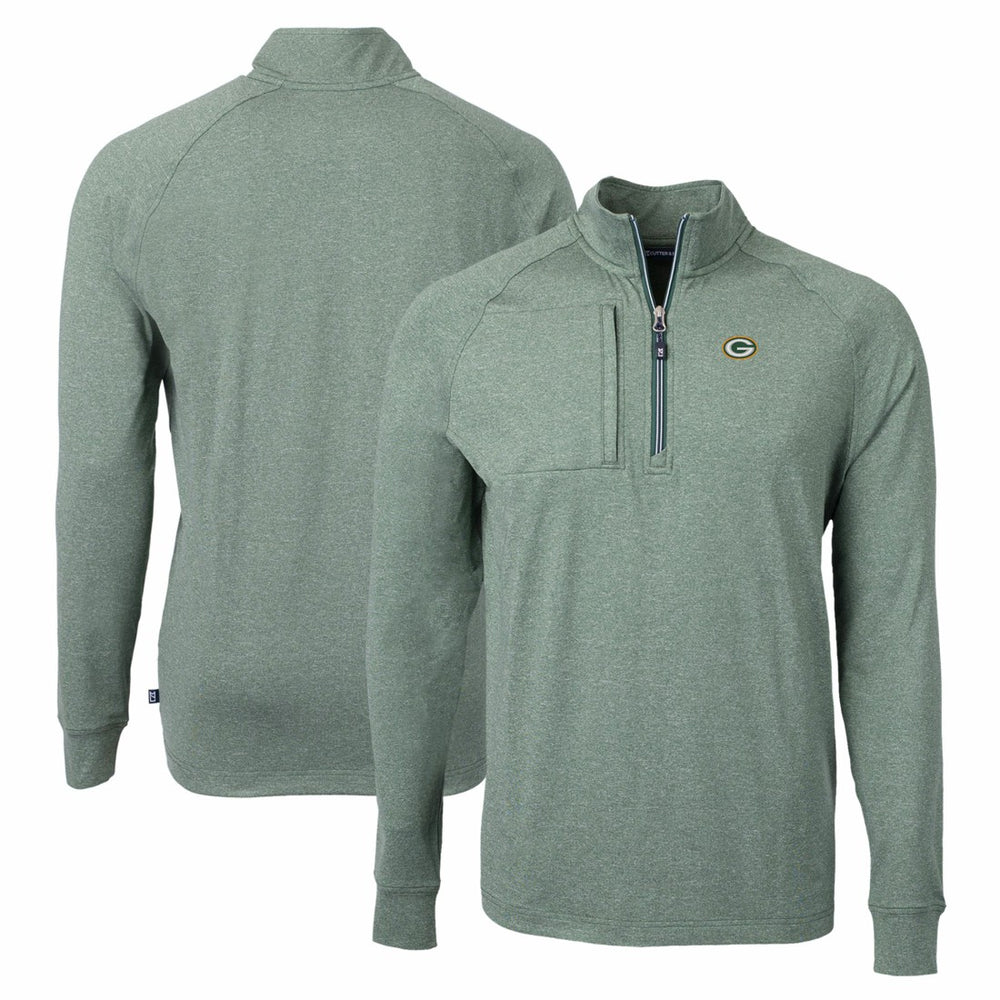 NFL Green Bay Packers Cutter & Buck Adapt Eco Knit Quarter-Zip Pullover Top
