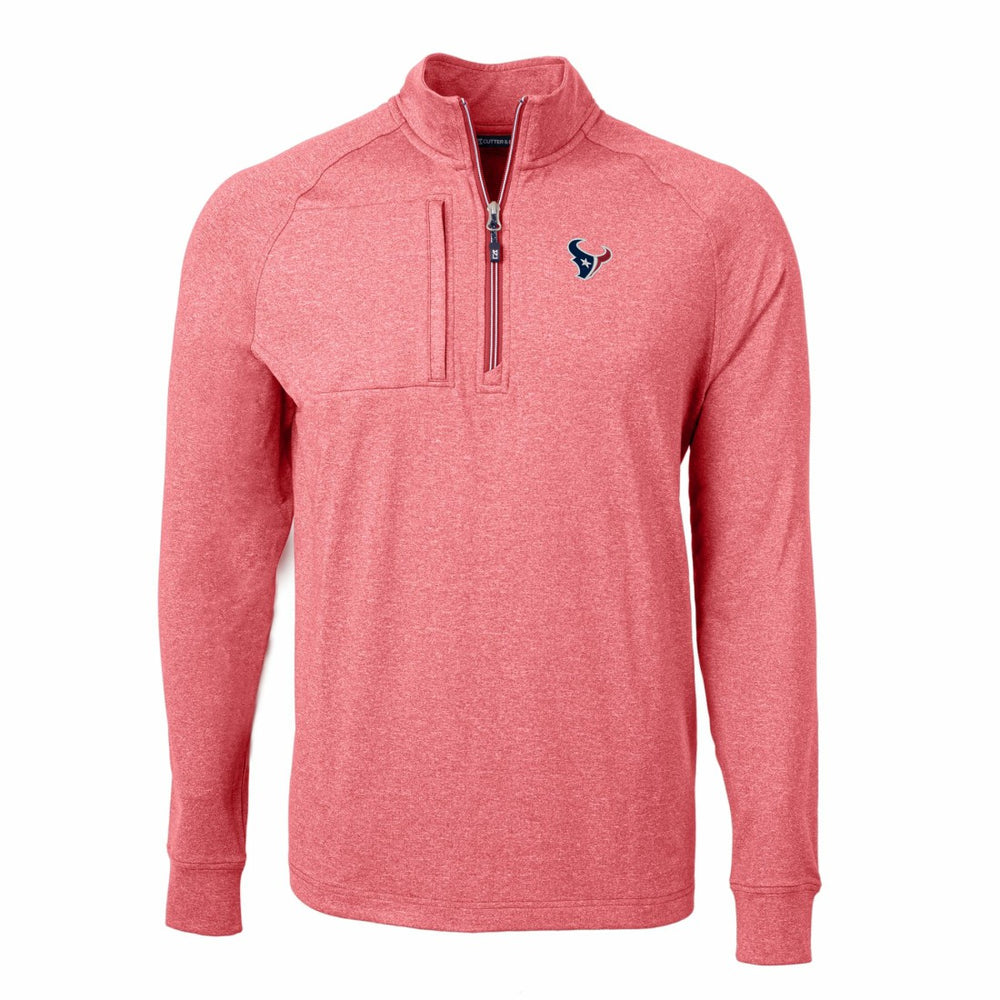 NFL Houston Texans Cutter & Buck Adapt Eco Knit Quarter-Zip Pullover Top