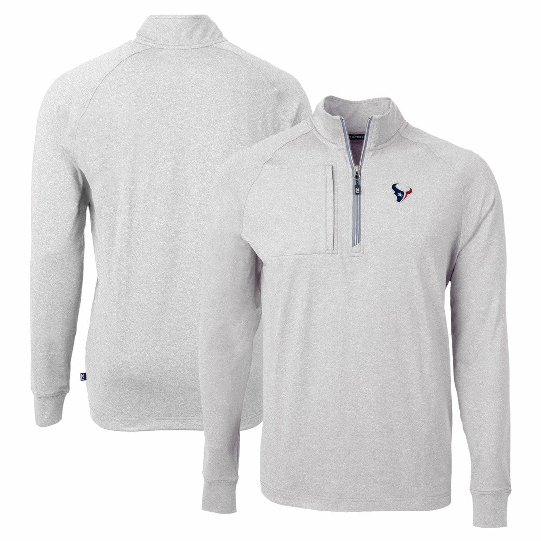 NFL Houston Texans Cutter & Buck Adapt Eco Knit Quarter-Zip Pullover Top