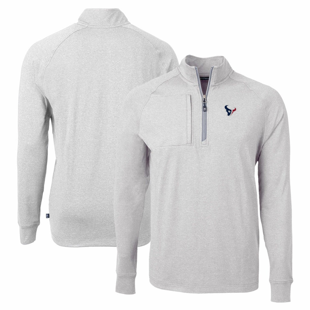 NFL Houston Texans Cutter & Buck Adapt Eco Knit Quarter-Zip Pullover Top