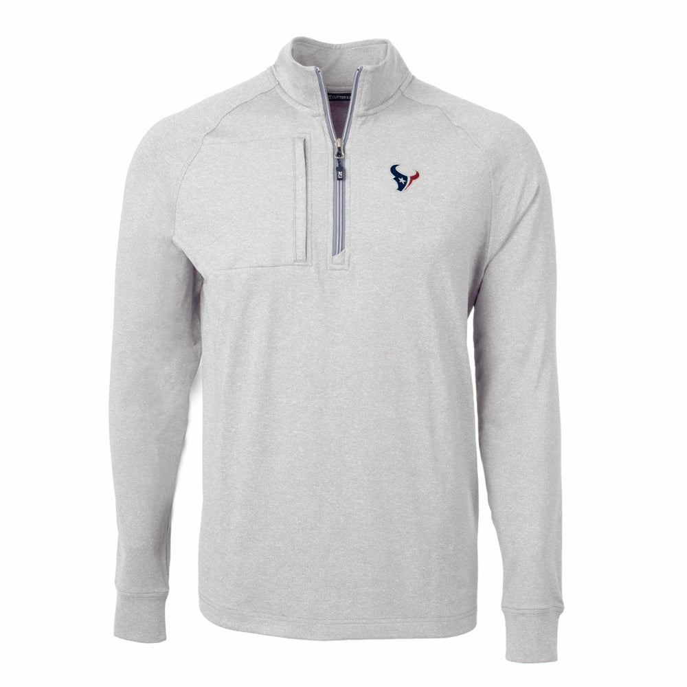NFL Houston Texans Cutter & Buck Adapt Eco Knit Quarter-Zip Pullover Top