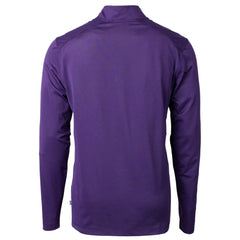 NFL Minnesota Vikings Cutter & Buck Virtue Eco Pique Micro Stripe Recycled Quarter-Zip Pullover Top