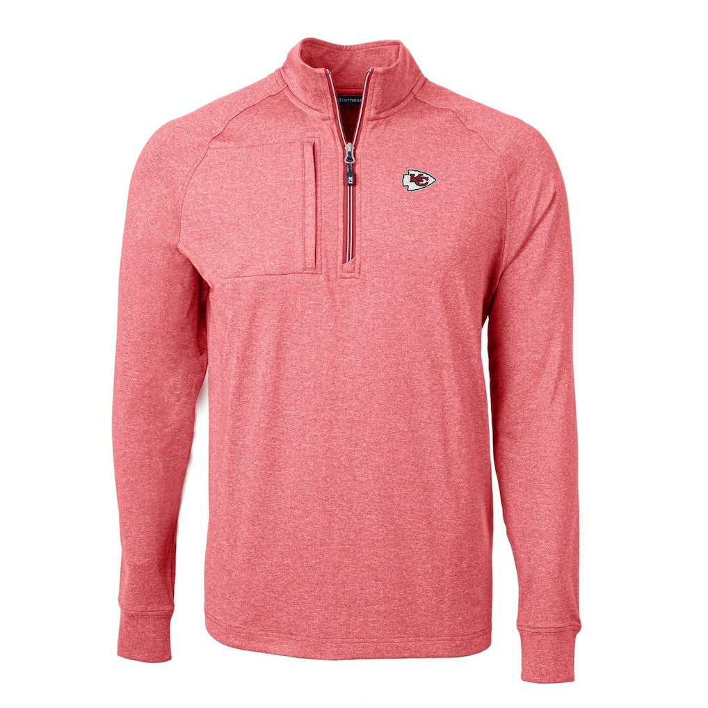 NFL Kansas City Chiefs Cutter & Buck Adapt Eco Knit Quarter-Zip Pullover Top