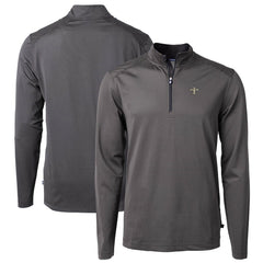 NFL New Orleans Saints Cutter & Buck Virtue Eco Pique Micro Stripe Recycled Quarter-Zip Pullover Top