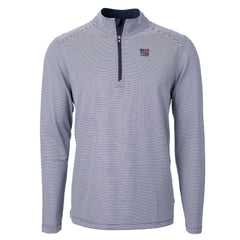 NFL New York Giants Cutter & Buck Virtue Eco Pique Micro Stripe Recycled Quarter-Zip Pullover Top