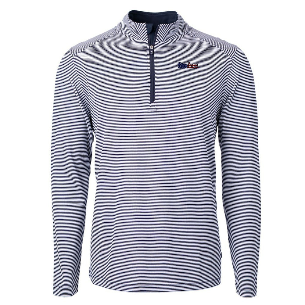 NFL Pittsburgh Steelers Cutter & Buck Virtue Eco Pique Micro Stripe Recycled Quarter-Zip Pullover Top