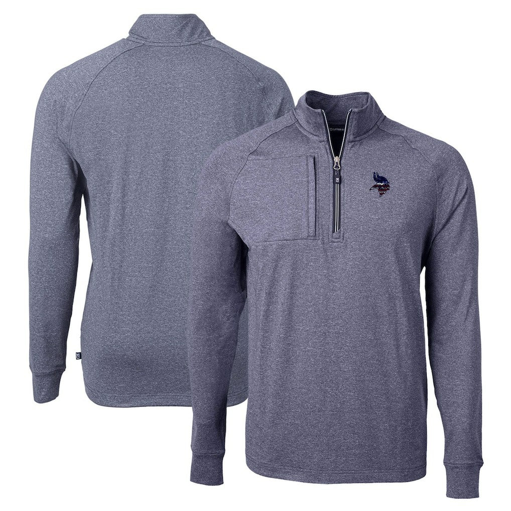 NFL Minnesota Vikings Cutter & Buck Adapt Eco Knit Quarter-Zip Pullover Top