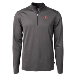 NFL San Francisco 49ers Cutter & Buck Virtue Eco Pique Micro Stripe Recycled Quarter-Zip Pullover Top
