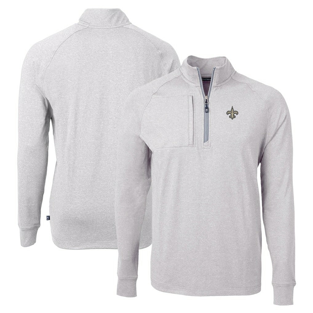 NFL New Orleans Saints Cutter & Buck Adapt Eco Knit Quarter-Zip Pullover Top