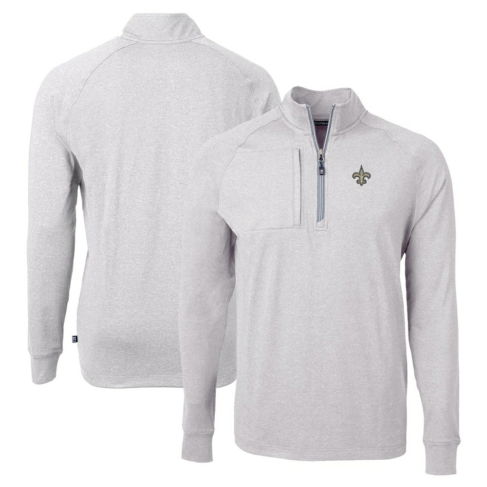 NFL New Orleans Saints Cutter & Buck Adapt Eco Knit Quarter-Zip Pullover Top