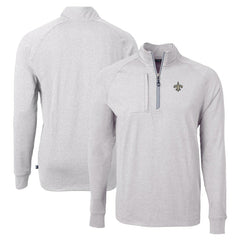 NFL New Orleans Saints Cutter & Buck Adapt Eco Knit Quarter-Zip Pullover Top