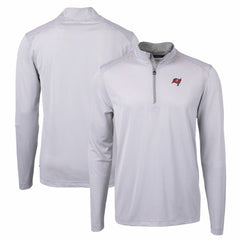 NFL Tampa Bay Buccaneers Cutter & Buck Virtue Eco Pique Micro Stripe Recycled Quarter-Zip Pullover Top