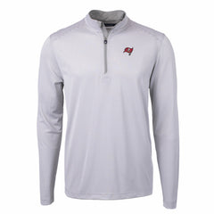 NFL Tampa Bay Buccaneers Cutter & Buck Virtue Eco Pique Micro Stripe Recycled Quarter-Zip Pullover Top