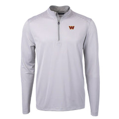 NFL Washington Commanders Cutter & Buck Virtue Eco Pique Micro Stripe Recycled Quarter-Zip Pullover Top