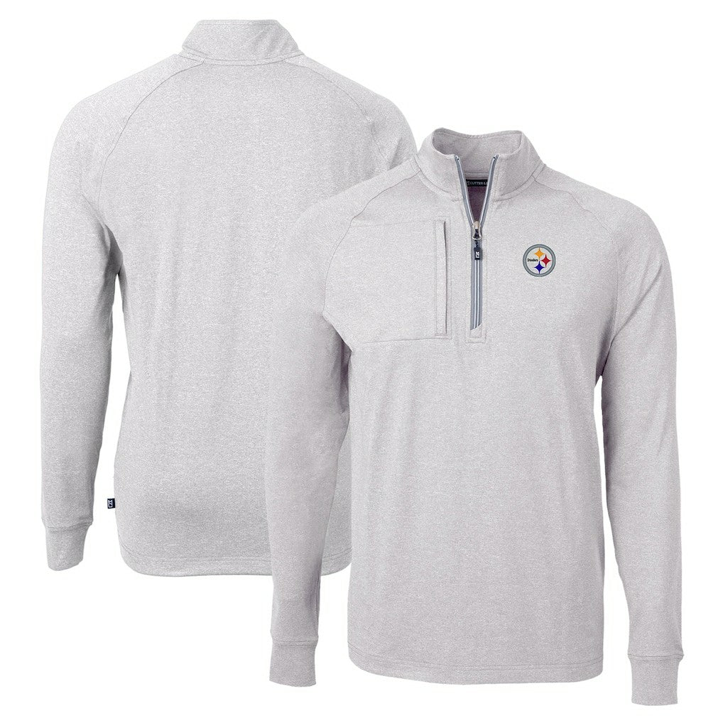 NFL Pittsburgh Steelers Cutter & Buck Adapt Eco Knit Quarter-Zip Pullover Top