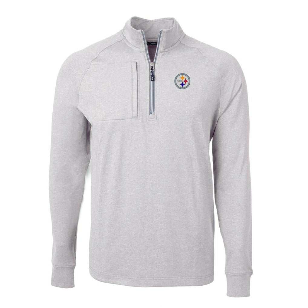 NFL Pittsburgh Steelers Cutter & Buck Adapt Eco Knit Quarter-Zip Pullover Top