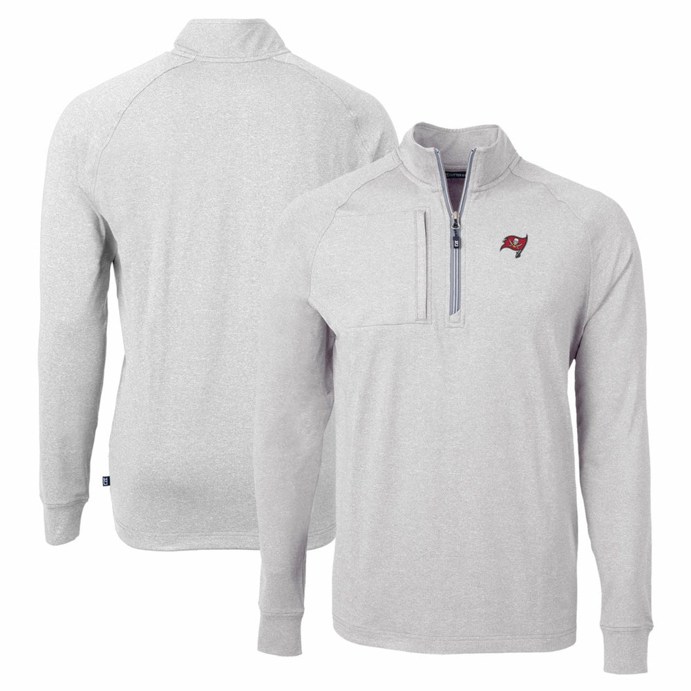 NFL Tampa Bay Buccaneers Cutter & Buck Adapt Eco Knit Quarter-Zip Pullover Top