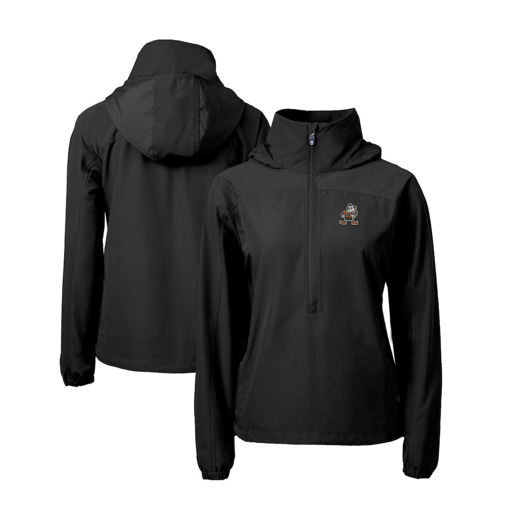 NFL Cleveland Browns Cutter & Buck Women's Charter Eco Recycled Half-Zip Anorak Jacket