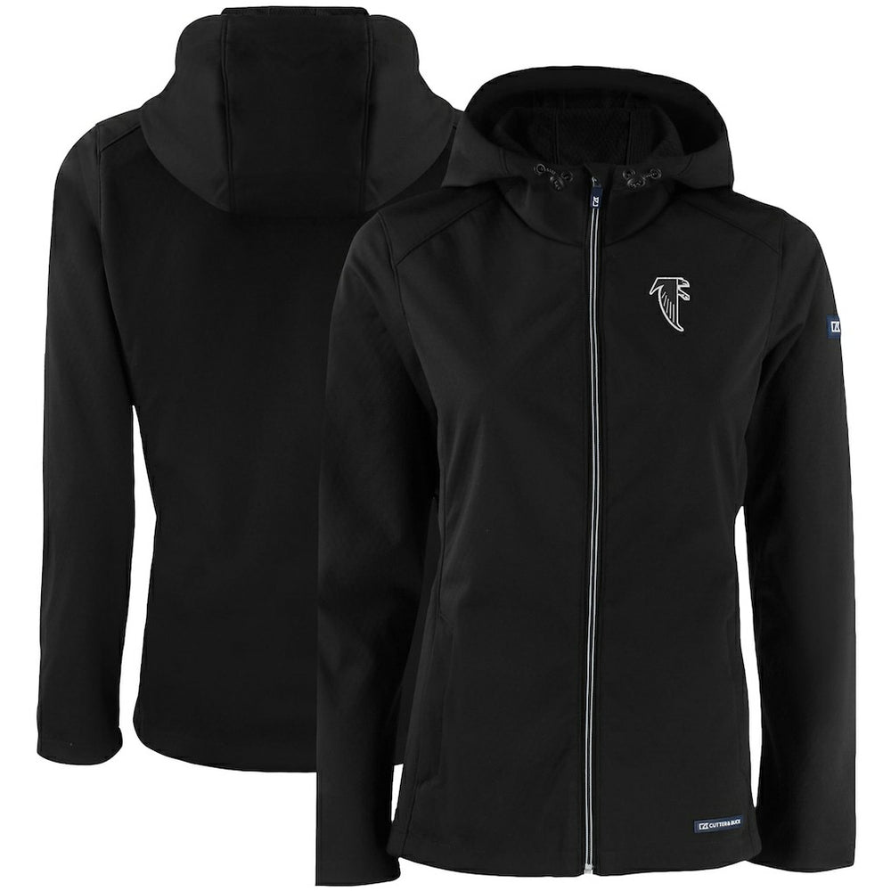 NFL Atlanta Falcons Cutter & Buck Women's Evoke Eco Softshell Recycled Full-Zip Hooded Jacket