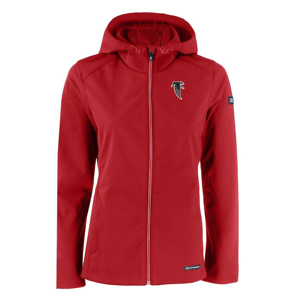 NFL Atlanta Falcons Cutter & Buck Women's Evoke Eco Softshell Recycled Full-Zip Hooded Jacket