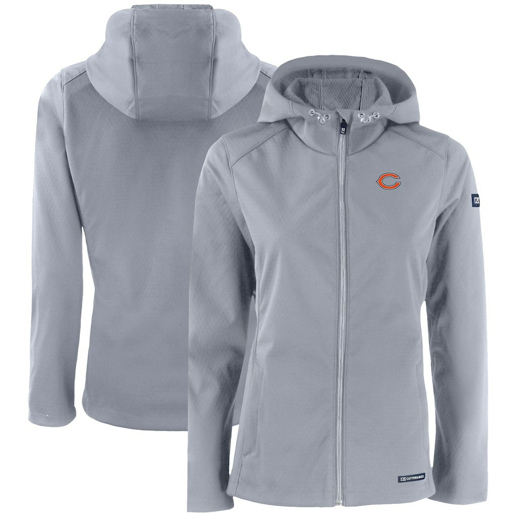 NFL Chicago Bears Cutter & Buck Women's Evoke Eco Softshell Recycled Full-Zip Hooded Jacket