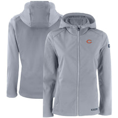 NFL Chicago Bears Cutter & Buck Women's Evoke Eco Softshell Recycled Full-Zip Hooded Jacket