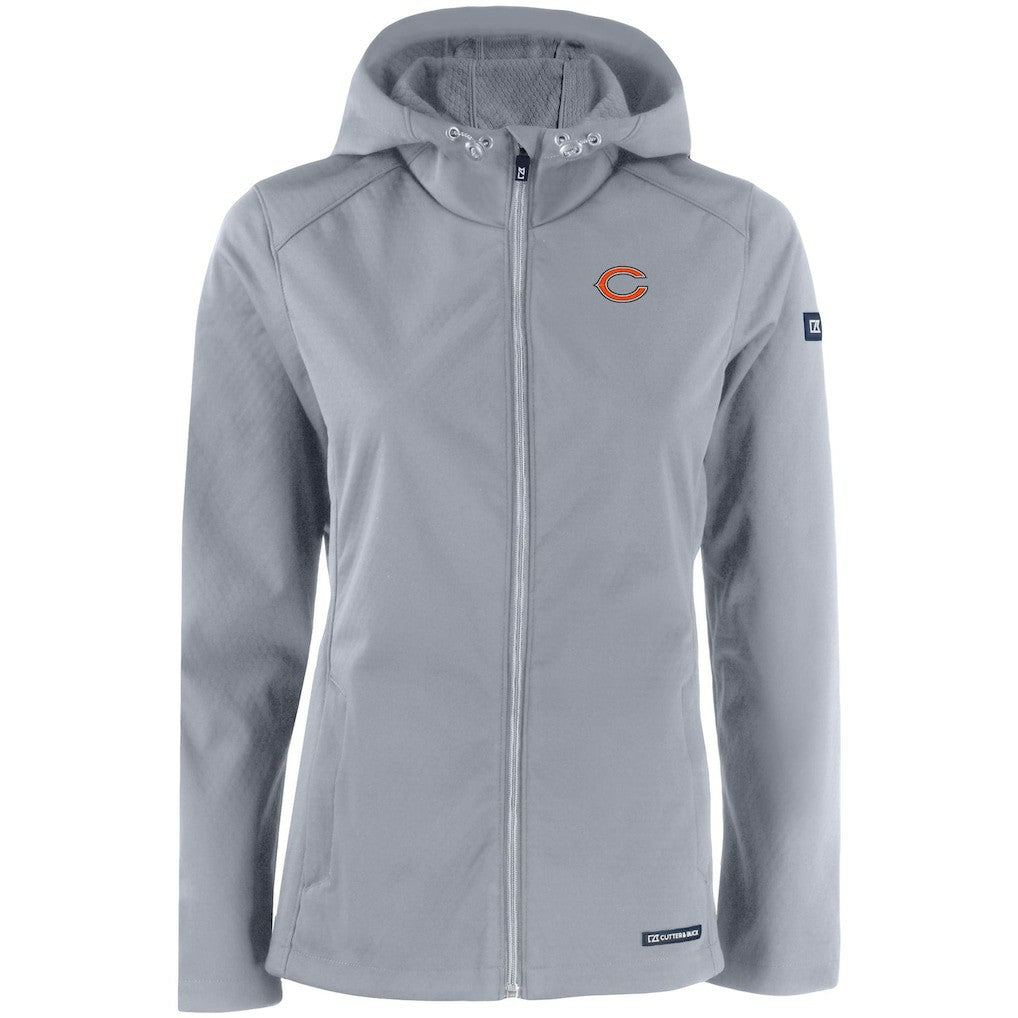 NFL Chicago Bears Cutter & Buck Women's Evoke Eco Softshell Recycled Full-Zip Hooded Jacket