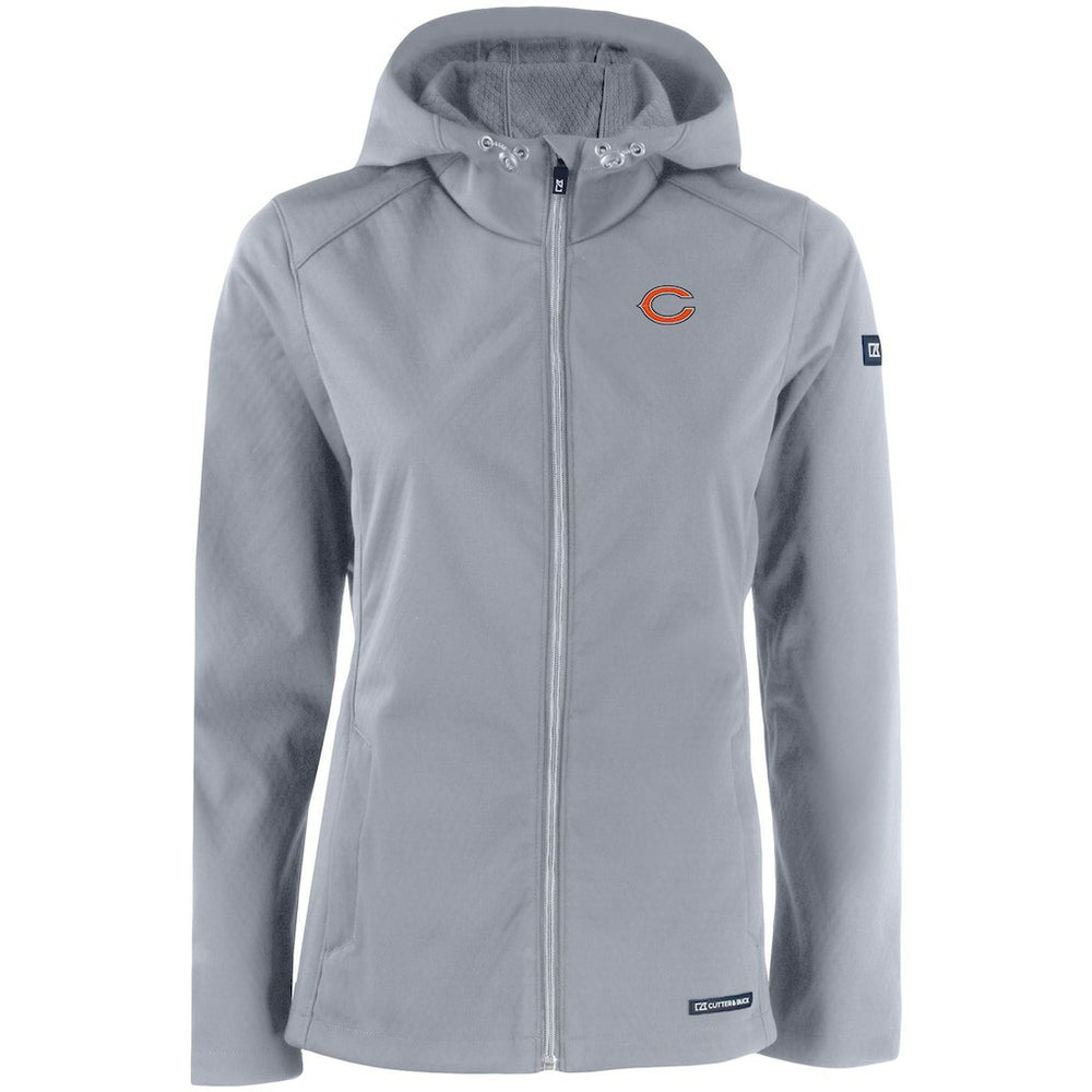 NFL Chicago Bears Cutter & Buck Women's Evoke Eco Softshell Recycled Full-Zip Hooded Jacket