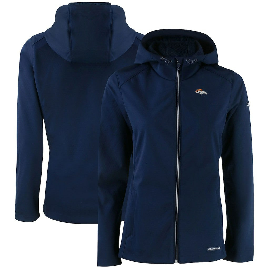 NFL Denver Broncos Cutter & Buck Women's Evoke Eco Softshell Recycled Full-Zip Hooded Jacket