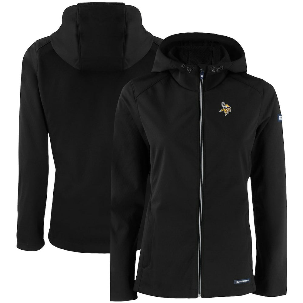 NFL Minnesota Vikings Cutter & Buck Women's Evoke Eco Softshell Recycled Full-Zip Hooded Jacket