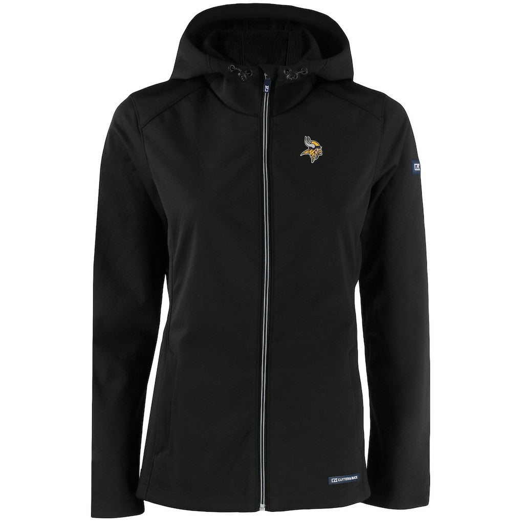 NFL Minnesota Vikings Cutter & Buck Women's Evoke Eco Softshell Recycled Full-Zip Hooded Jacket