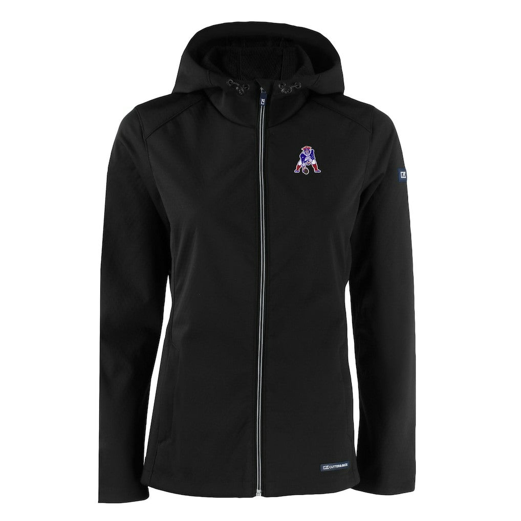 NFL New England Patriots Cutter & Buck Women's Evoke Eco Softshell Recycled Full-Zip Hooded Jacket
