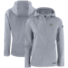 NFL New Orleans Saints Cutter & Buck Women's Evoke Eco Softshell Recycled Full-Zip Hooded Jacket