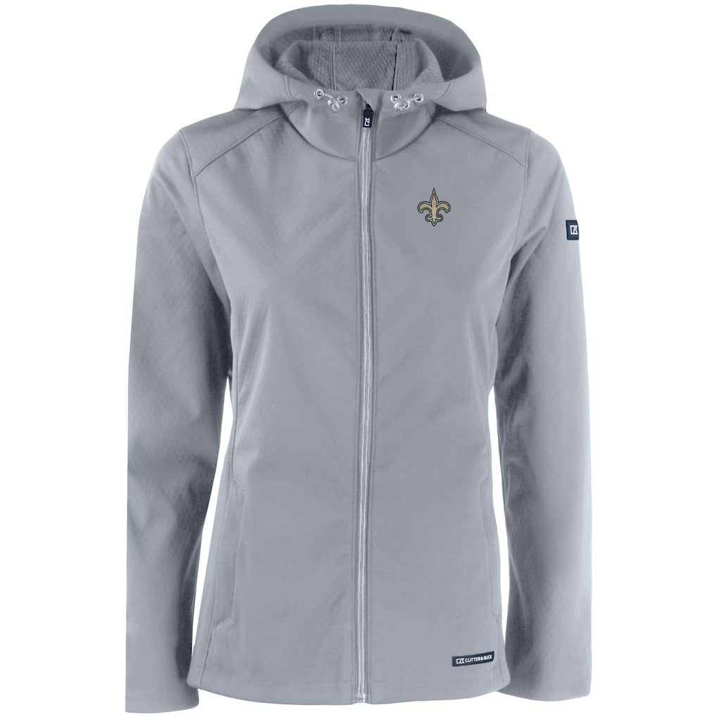 NFL New Orleans Saints Cutter & Buck Women's Evoke Eco Softshell Recycled Full-Zip Hooded Jacket