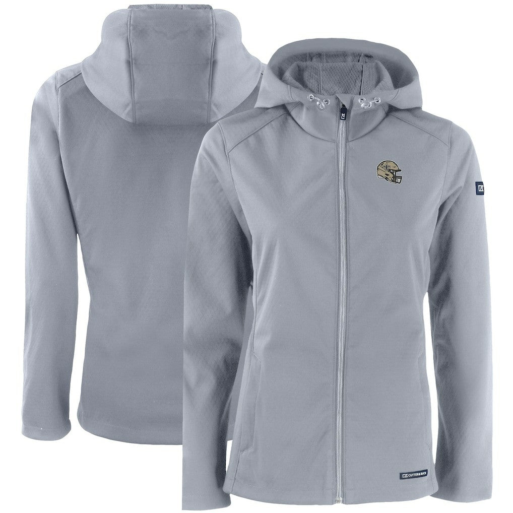 NFL New Orleans Saints Cutter & Buck Women's Evoke Eco Softshell Recycled Full-Zip Hooded Jacket