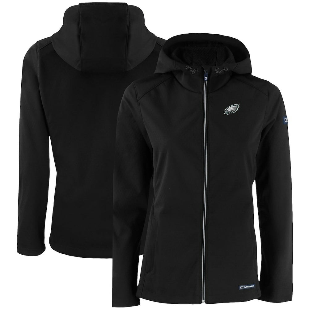 NFL Philadelphia Eagles Cutter & Buck Women's Evoke Eco Softshell Recycled Full-Zip Hooded Jacket