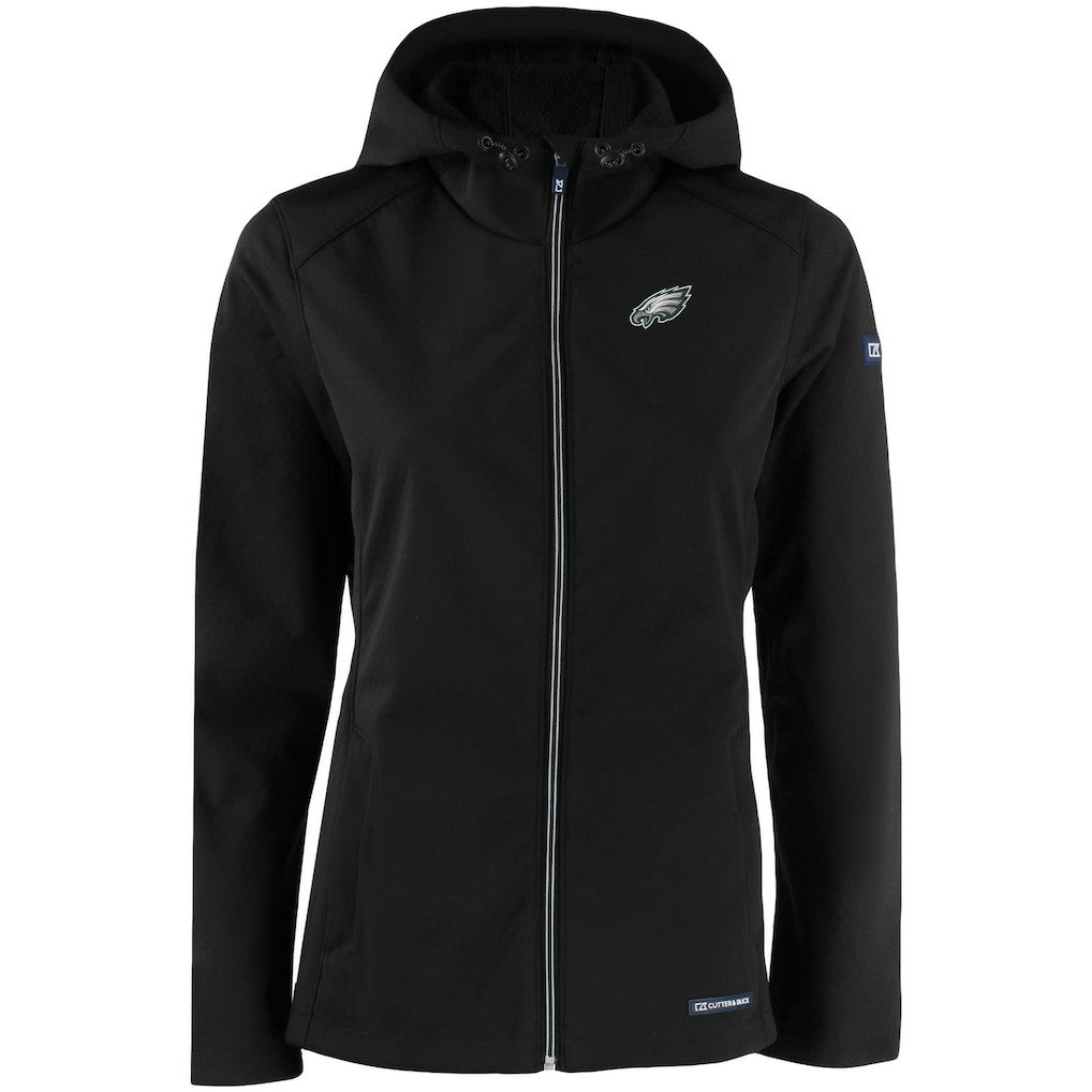 NFL Philadelphia Eagles Cutter & Buck Women's Evoke Eco Softshell Recycled Full-Zip Hooded Jacket