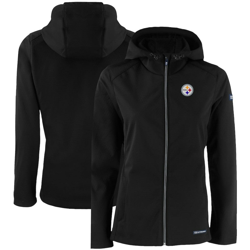 NFL Pittsburgh Steelers Cutter & Buck Women's Evoke Eco Softshell Recycled Full-Zip Hooded Jacket