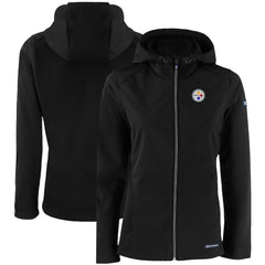NFL Pittsburgh Steelers Cutter & Buck Women's Evoke Eco Softshell Recycled Full-Zip Hooded Jacket