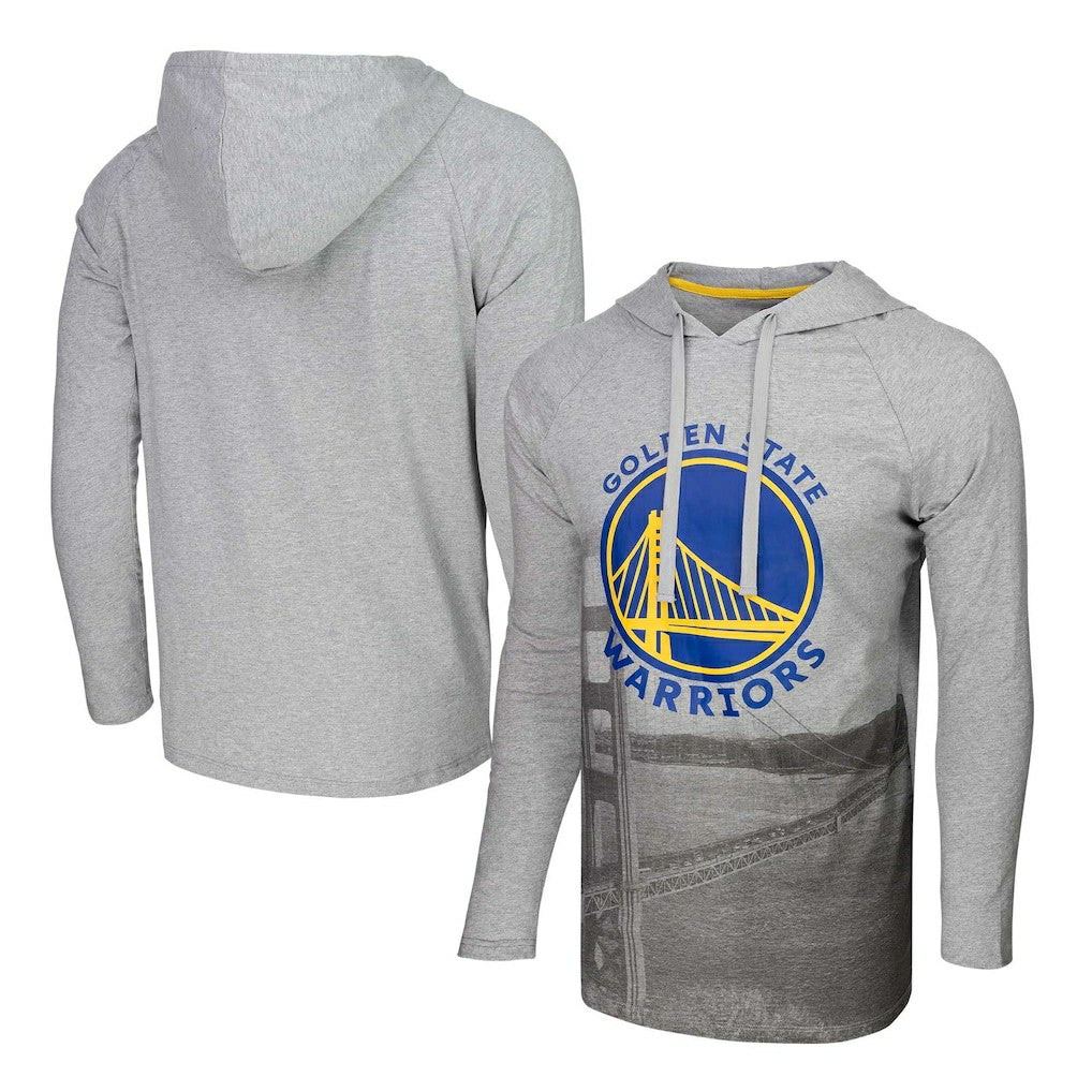 Golden State Warriors Stadium Essentials Atrium Raglan Long Sleeve Hoodie T-Shirt sale - Heather Gray sale