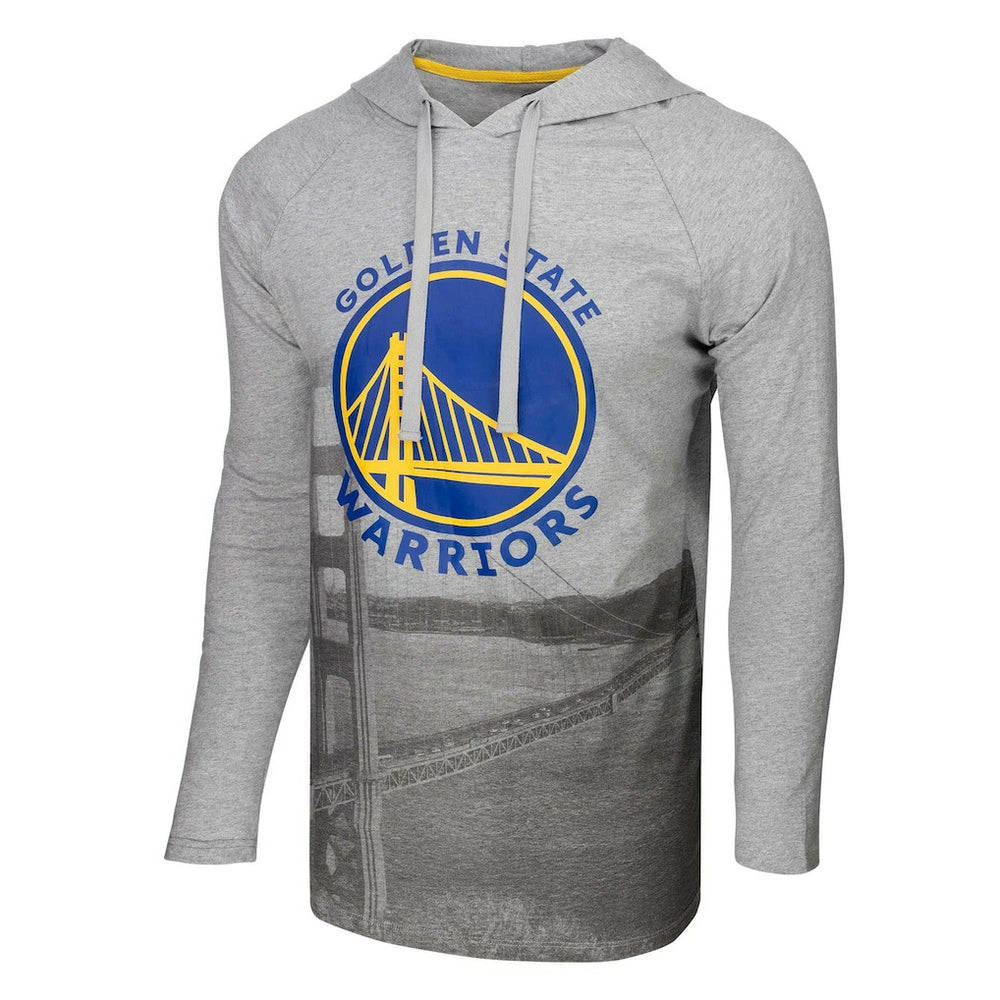 Golden State Warriors Stadium Essentials Atrium Raglan Long Sleeve Hoodie T-Shirt sale - Heather Gray sale