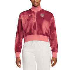 USMNT Women's Phoenix Fleece Cropped Quarter-Zip Jacket / Soccer Outlet